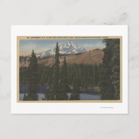 Mt. Jefferson, Oregon - Uitzicht van het meer van  Briefkaart (Voorkant)