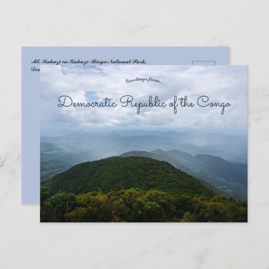 Mt Kahuzi Democratische Republiek Congo Briefkaart (Voorkant / Achterkant)