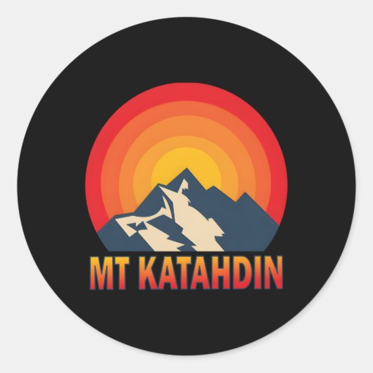Mt Katahdin Bergen Zon Ronde Sticker (Voorkant)