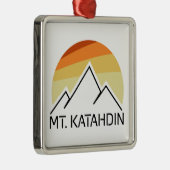 Mt. Katahdin Retro Metalen Ornament (Rechts)