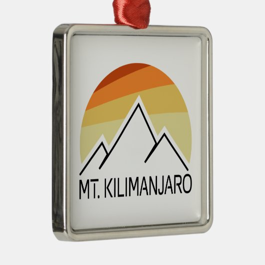 Mt. Kilimanjaro Retro Metalen Ornament (Rechts)