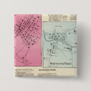 Mt Kisco, Katonah, Whitlock Ville, Bedford Vierkante Button 5,1 Cm