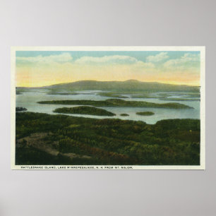 Mt. Major Aerial Uitzicht of Rattlesnake Island Poster