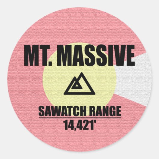 Mt. Massive Ronde Sticker (Voorkant)