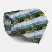 Mt. Moran en Jackson Lake Stropdas (Opgerold)