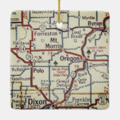 Mt. Morris en Oregon Illinois  Map Keramisch Ornament (Achterkant)