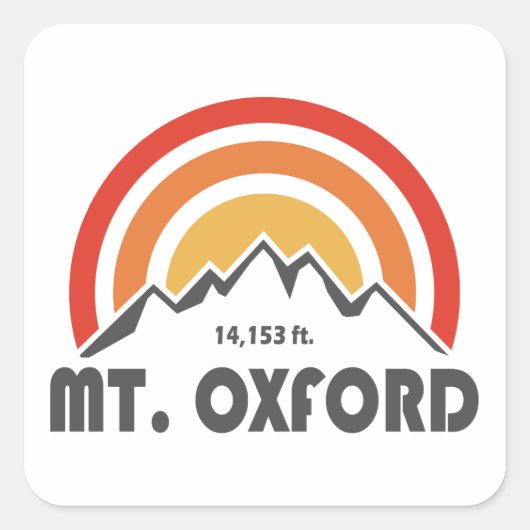 Mt. Oxford Vierkante Sticker (Voorkant)