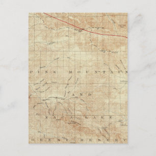 Mt Pinos quadrangle toont San Andreas Rift Briefkaart