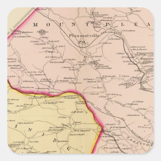 Mt Pleasant, Ossining, New York Vierkante Sticker (Voorkant)