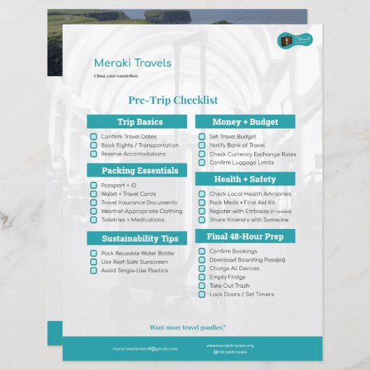 MT Pre-Trip Checklist (Voorkant / Achterkant)