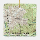 Mt. Princeton Fourteener Topo Map Keramisch Ornament (Achterkant)