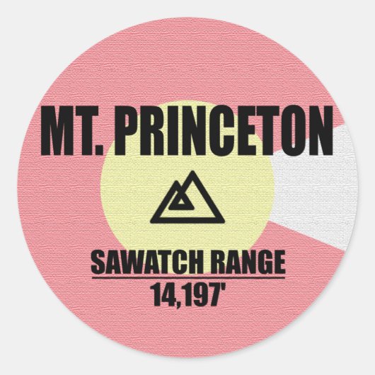 Mt. Princeton Ronde Sticker (Voorkant)