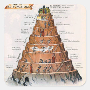 MT Purgatory Illustratie - in het Italiaans Vierkante Sticker