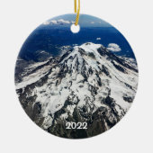 Mt Rainier 2-zijdig rond keramisch Ornament (Voorkant)