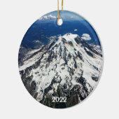 Mt Rainier 2-zijdig rond keramisch Ornament (Links)