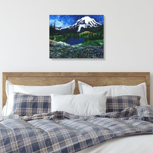 Mt Rainier Canvas Afdruk (Insitu (Slaapkamer))