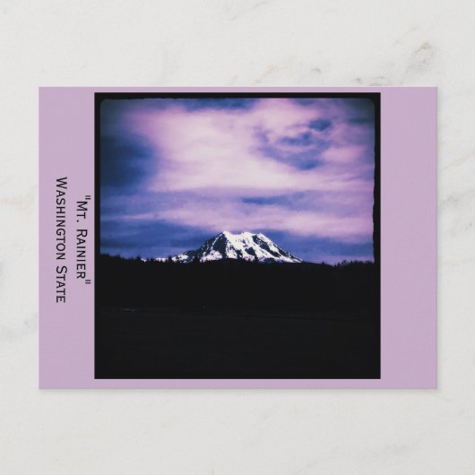 Mt. Rainier, carte postale de l'État de Washington (Devant)