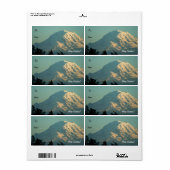 Mt. Rainier Étiquette de la balise Gift (Feuille entière)
