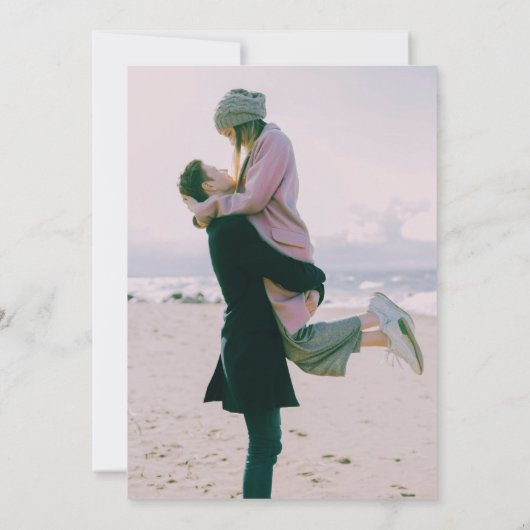 Mt. Rainier, Falling Snow Winter Wedding Kaart (Achterkant)