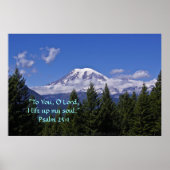 Mt. Rainier in mist met scriptversie Poster (Voorkant)