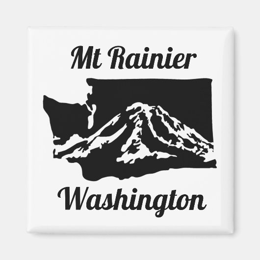 Mt Rainier Magnet - B&W Magneet (Voorkant)