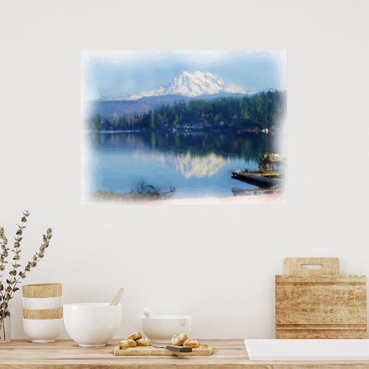 Mt. Rainier Mirror Poster (Keuken)