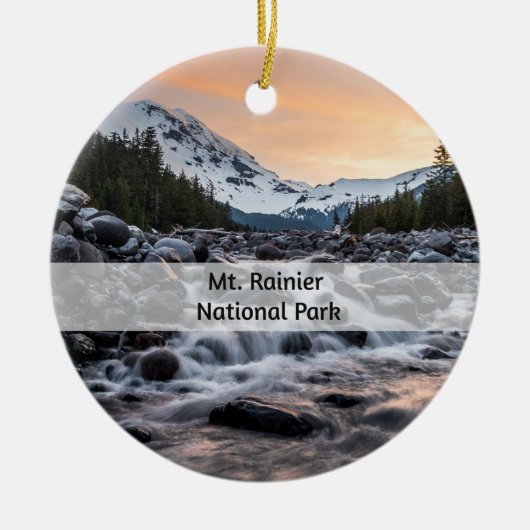 Mt. Rainier Nationaal Park Souvenir Kerstmis Keramisch Ornament (Voorkant)