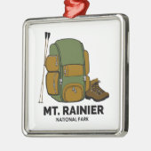 Mt. Rainier National Park Backpack Metalen Ornament (Links)