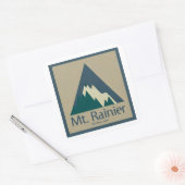 Mt. Rainier National Park Rustic Vierkante Sticker (Envelop)