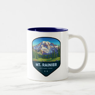 Mt. Rainier National Park Schild Tweekleurige Koffiemok