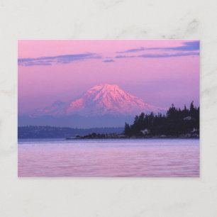 Mt. Rainier op Sunset, staat Washington. Briefkaart