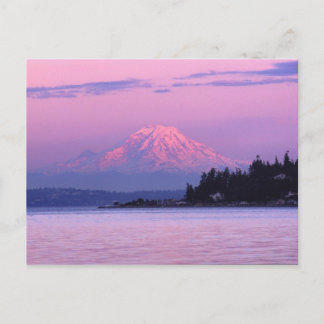 Mt. Rainier op Sunset, staat Washington. Briefkaart