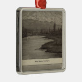 Mt Rainier Steilacoom Beach Metalen Ornament (Rechts)