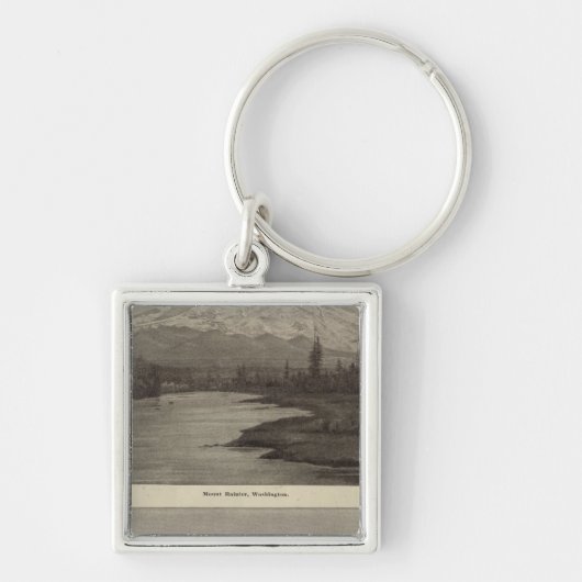 Mt Rainier Steilacoom Beach Sleutelhanger (Voorkant)