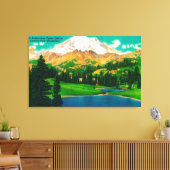 Mt. Rainier uit het meer van Tipsoo bij Chinook Pa Canvas Afdruk (Insitu (Woonkamer))