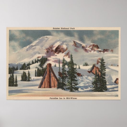 Mt. Rainier, WA - Paradise Inn te voet Poster (Voorkant)