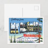 Mt. Rainier, Washington Big Letters Briefkaart (Voorkant / Achterkant)