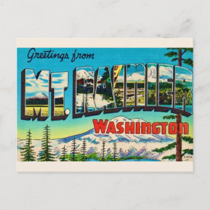 Mt Rainier Washington Carte Postale Rétro