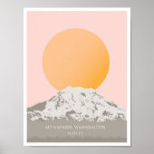 Mt Rainier Washington Minimal Print (Voorkant)