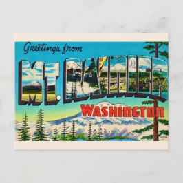 Mt Rainier Washington Retro Ansichtkaart Briefkaart