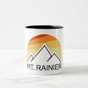 Mt. Rainier Washington Retro Tweekleurige Koffiemok