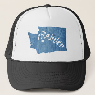 Mt. Rainier Washington Wood Grain Trucker Pet