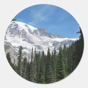 Mt Ranier Washington State van Julie L. Cleveland Ronde Sticker