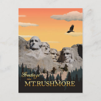 Mt. Rushmore, carte postale du Dakota du Sud