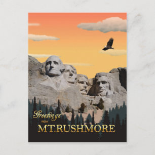 Mt. Rushmore, carte postale du Dakota du Sud