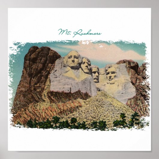 Mt. Rushmore Painted Canvas Print (Voorkant)