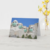 Mt. Rushmore Presidenten met maskers Kaart (Gele Bloem)