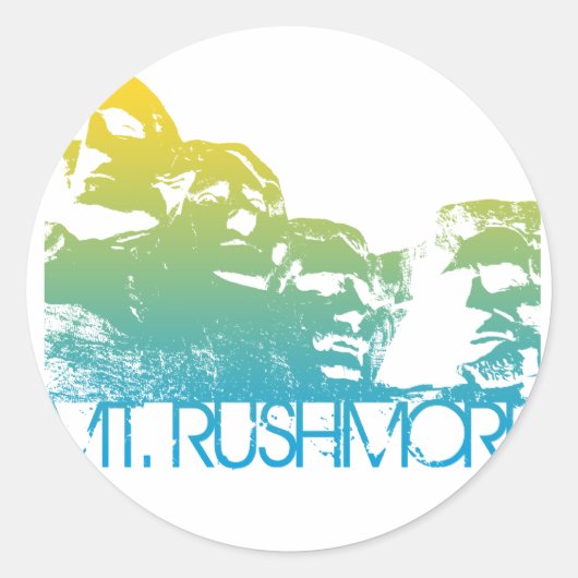 Mt. Rushmore Skyline Design Ronde Sticker (Voorkant)