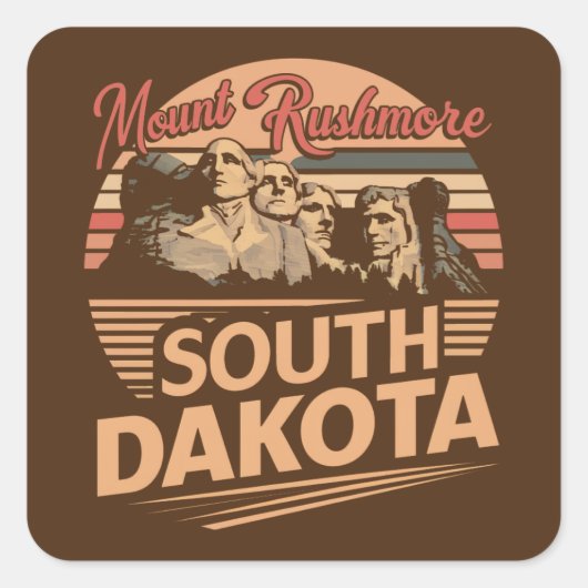 Mt. Rushmore South Dakota Vierkante Sticker (Voorkant)