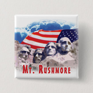 Mt. Rushmore Vierkante Button 5,1 Cm